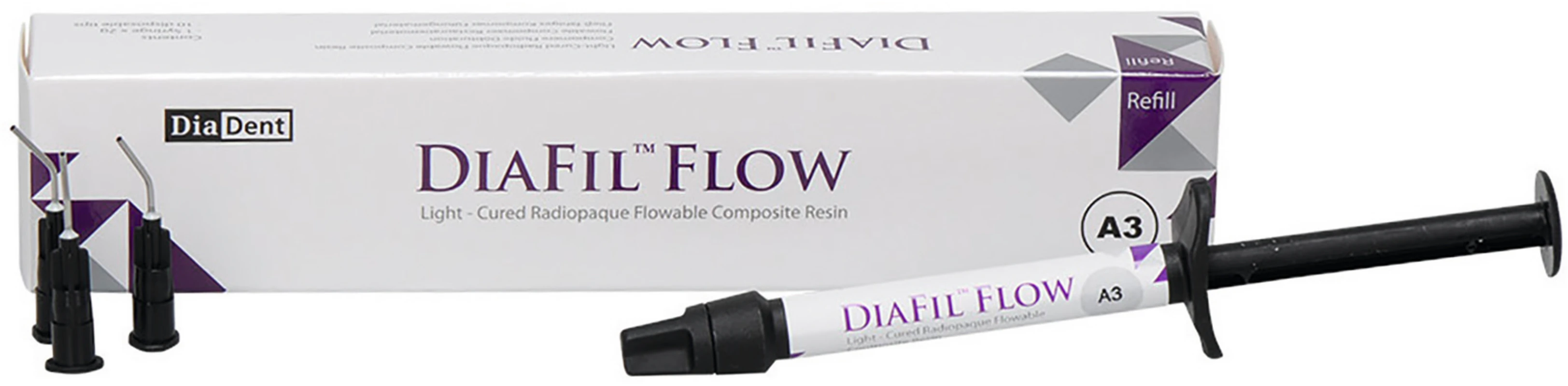 DIAFIL™ FLOW Hybrid Packung 2 g Spritze A3, 10 Einmalnadeltips