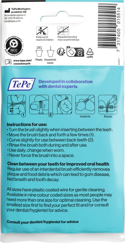 TePe® Interdentalbürsten Original Packung 8 Stück schwarz, Ø 1,5 mm