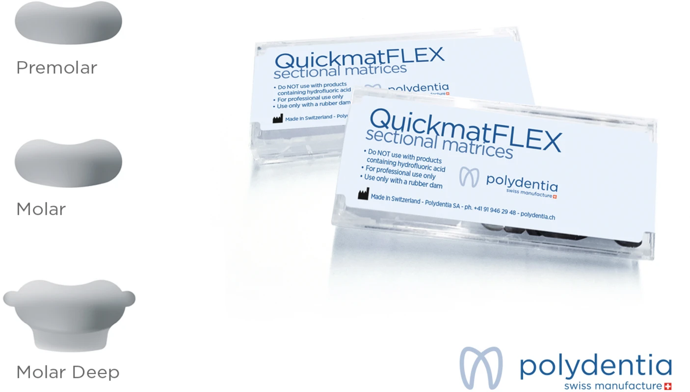 QuickmatFLEX Teilmatrizen Packung 100 Stück Höhe 6,4 mm, Stärke 0,03 mm, Molar