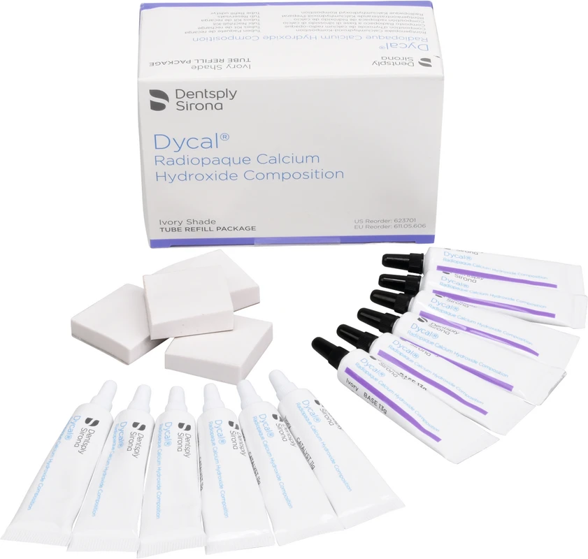 Dycal® Packung 6 x 13 g Basis, 6 x 11 g Katalysatorpaste in Tuben elfenbein