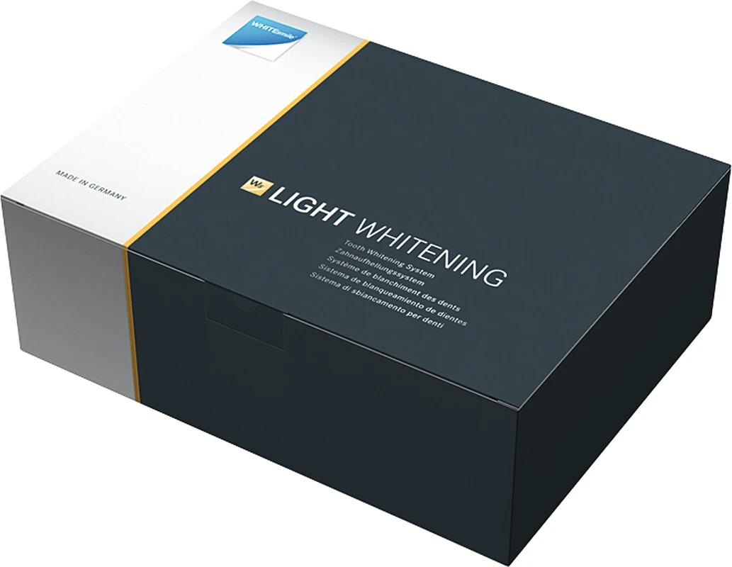 LIGHT WHITENING AC 32% 2-Patienten-Kit 6 x 2,5 ml Spritze (gemischt) grün, 3 x 3 g Gingiva Protector, 3 x 3 mal After Whitening Mousse, Zubehör