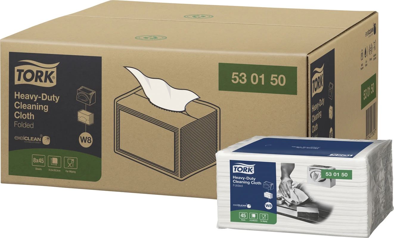 TORK® extra starke Reinigungstücher W8 Beutel 45 Stück 1-lagig, weiß
