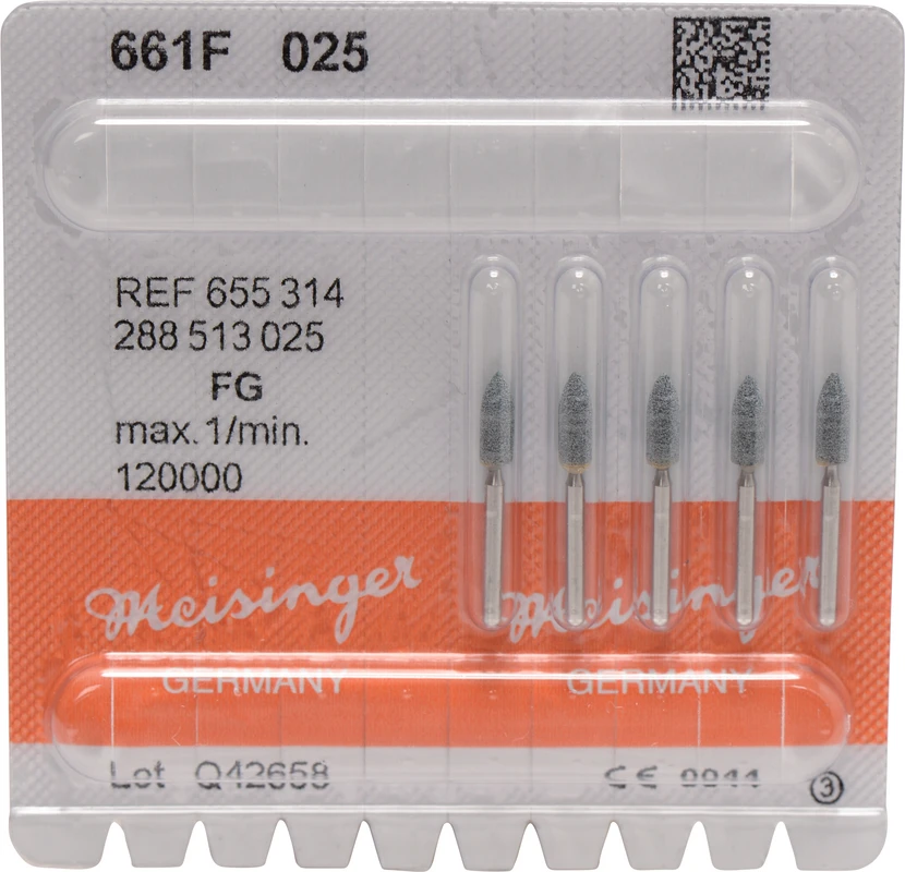 Keramische Schleifer 661 Packung 5 Stück grün fein, FG, Figur 288, 7 mm, ISO 025