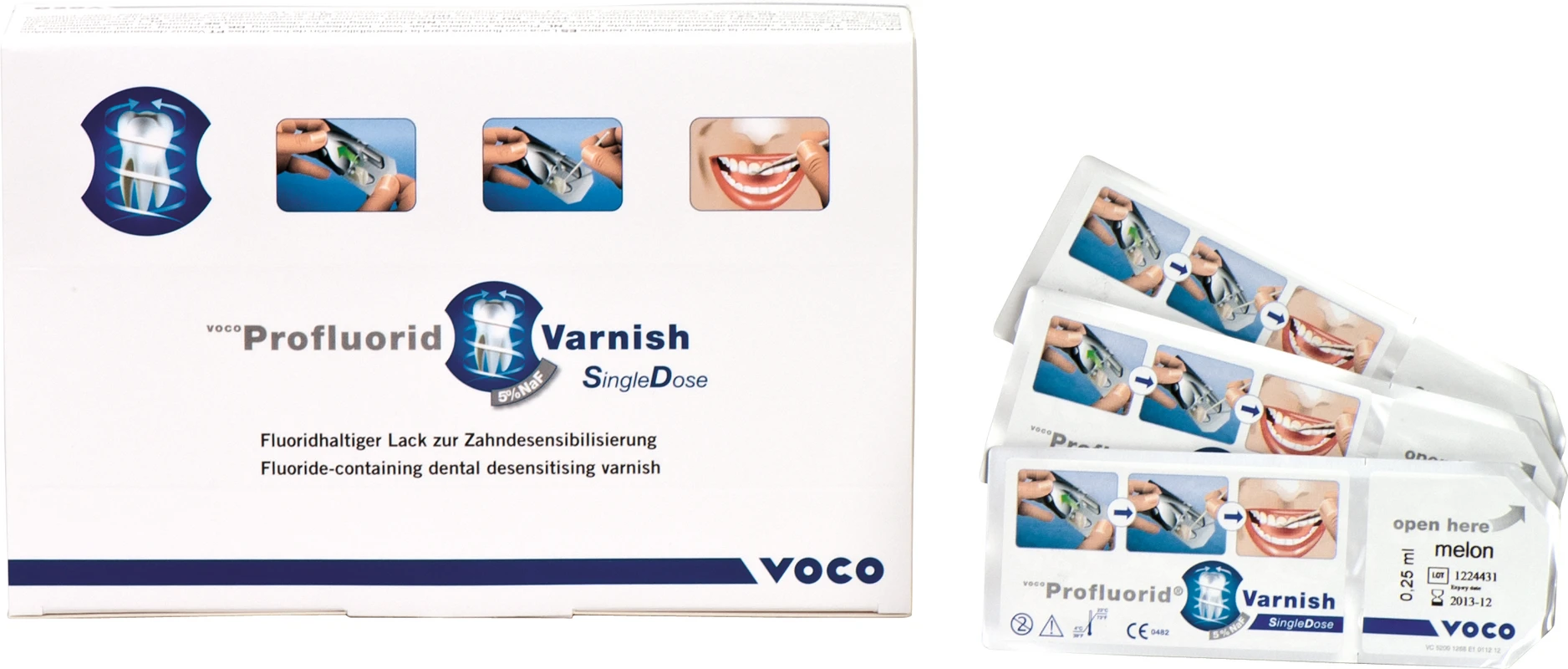 Profluorid® Varnish Packung 50 x 0,25 ml Single Dose Melone, Zubehör