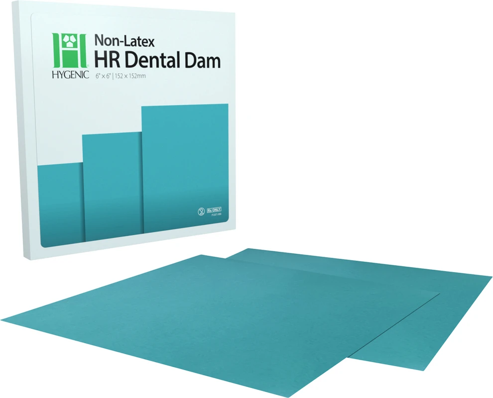 Hygenic HR Dental Dam Non-Latex Packung 15 Blatt 5"x 5" teal