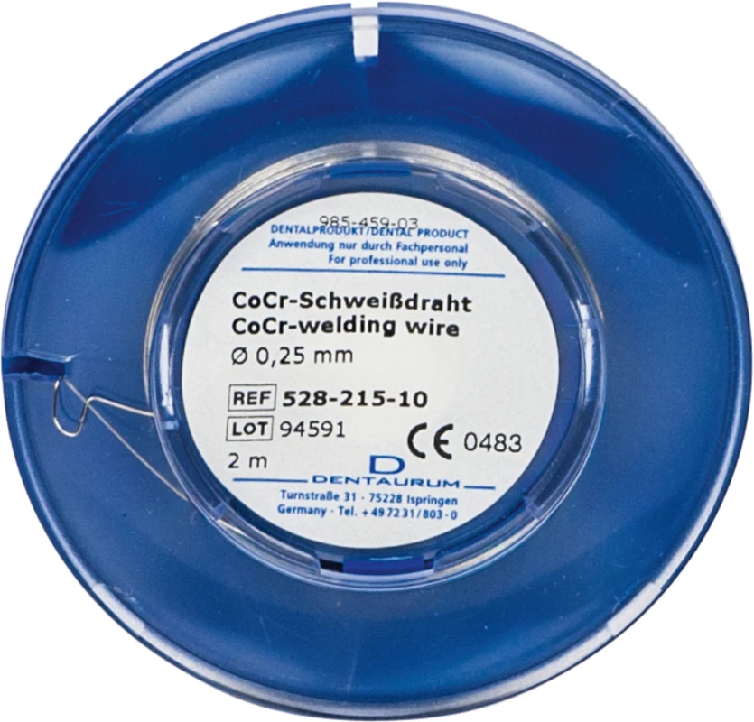 CoCr Schweißdraht Rolle 2 m Draht, Ø 0,25 mm CoCr Schweißdraht Dentaurum