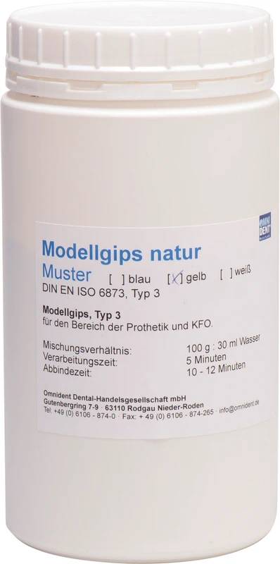 Modellgips natur Muster 1 kg gelb