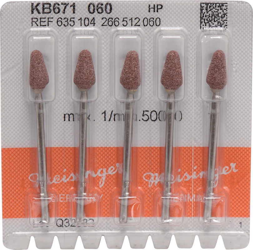 Keramische Schleifer KB671 Packung 5 Stück braun mittel, HP, Figur 266, 10 mm, ISO 060