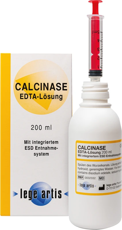 CALCINASE EDTA-Lösung Flasche 200 ml Lösung mit ESD-Entnahmesystem CALCINASE EDTA-Lösung lege artis