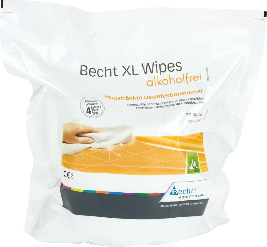 Becht XL Wipes alkoholfrei Packung 90 Stück 28 x 30 cm Becht XL Wipes alkoholfrei Becht