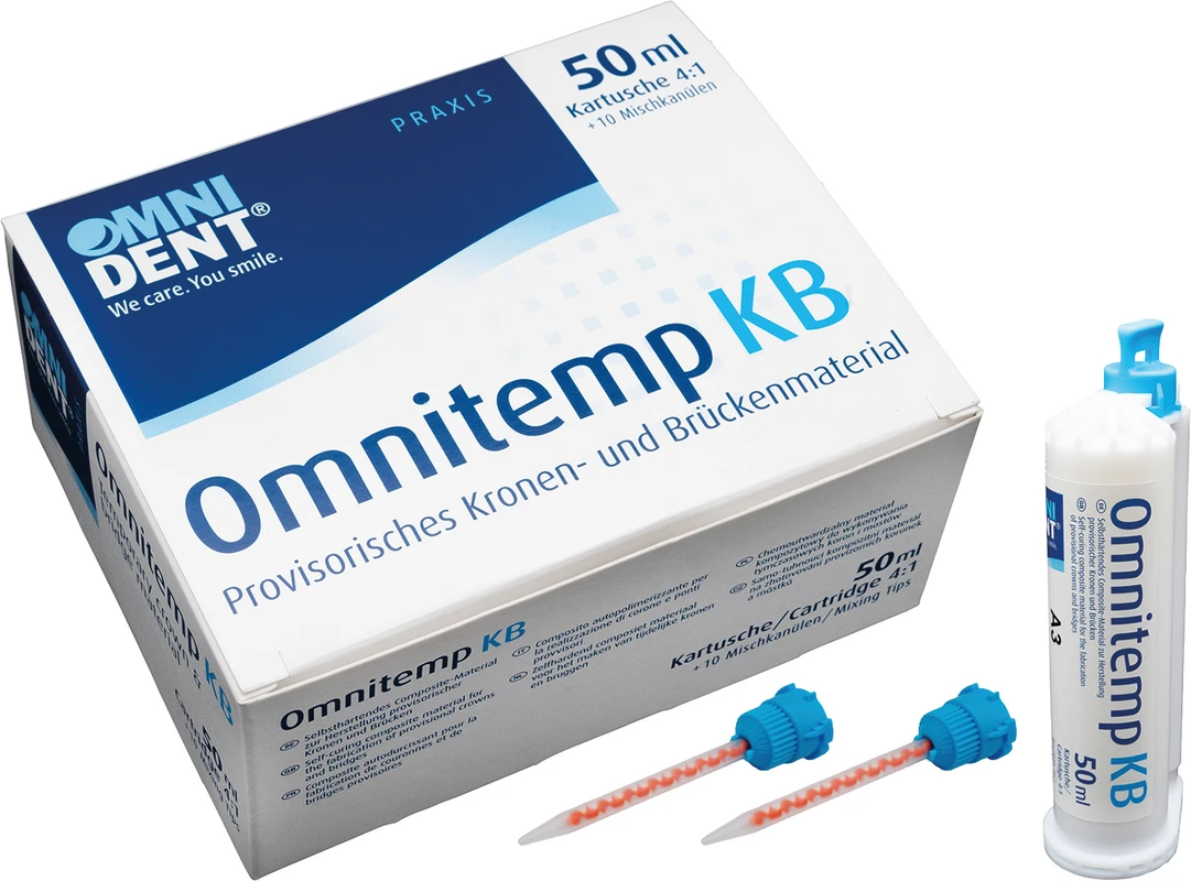Omnitemp KB Packung 50 ml Kartusche 4:1 Automix A3, 10 Mischkanülen Omnitemp KB OMNIDENT