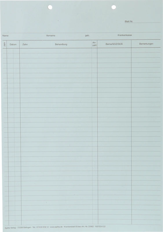 Krankenblatt B Spitta Verlag