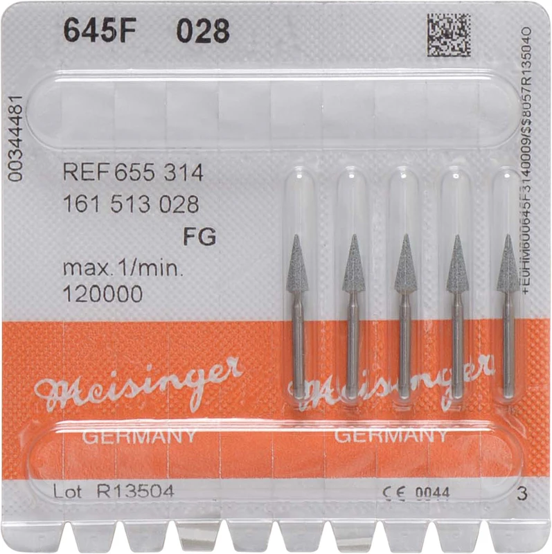 Keramische Schleifer 645 Packung 5 Stück grün fein, FG, Figur 161, 7 mm, ISO 028