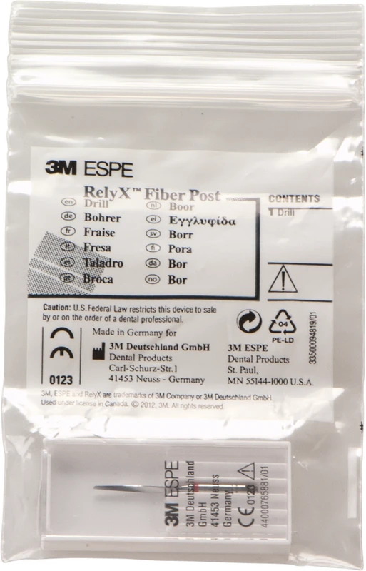 RelyX™ Fiber Post 3D Wurzelstiftbohrer Stück Größe 2 Ø 1,6 mm rot