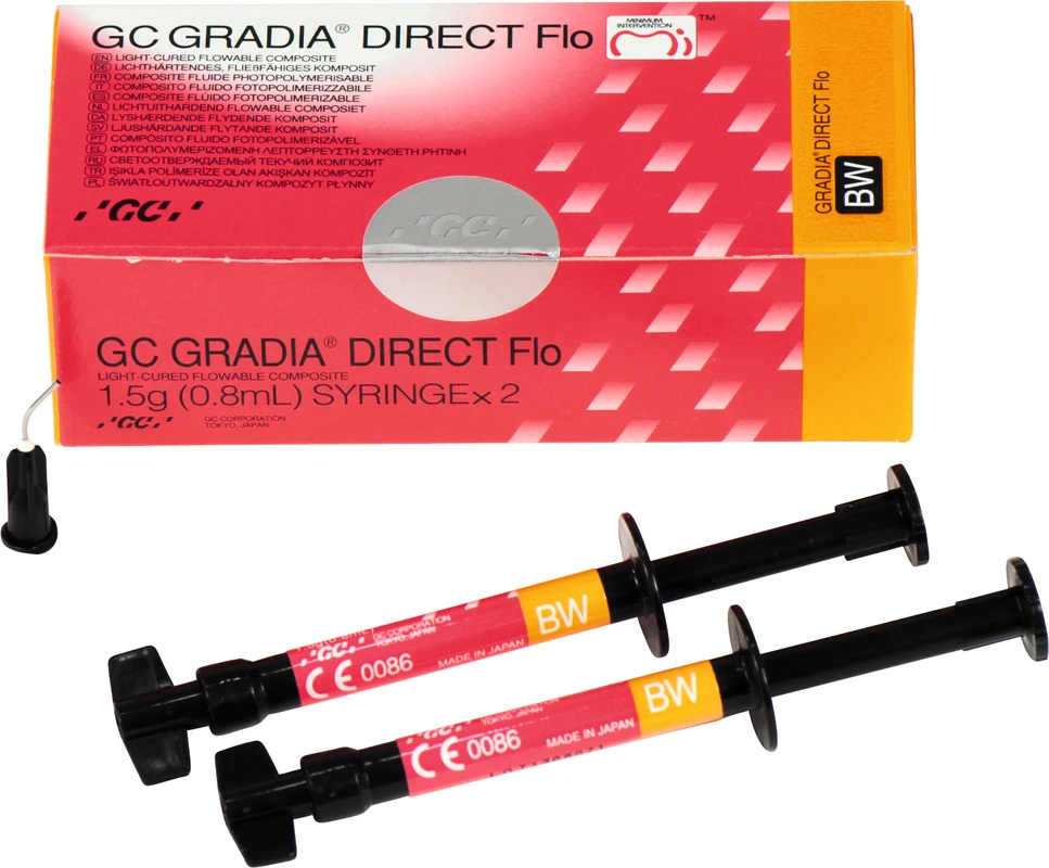 GC GRADIA® DIRECT Flo Packung 2 x 1,5 g Spritze BW GC GRADIA® DIRECT Flo GC