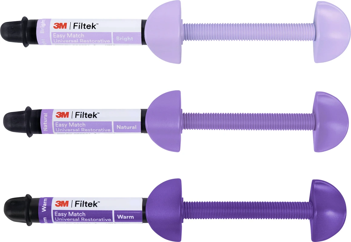 Filtek™ Easy Match Universal Komposit Intro Kit 3 x 4 g Spritze (bright, natural, warm) Filtek™ Easy Match Universal Komposit Intro Kit 3 x 4 g Spritze (bright, natural, warm)