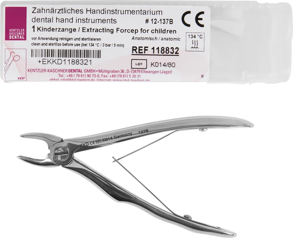 Kinderzahnzangen Stück 137B anatomisch, OK-Schneidezähne