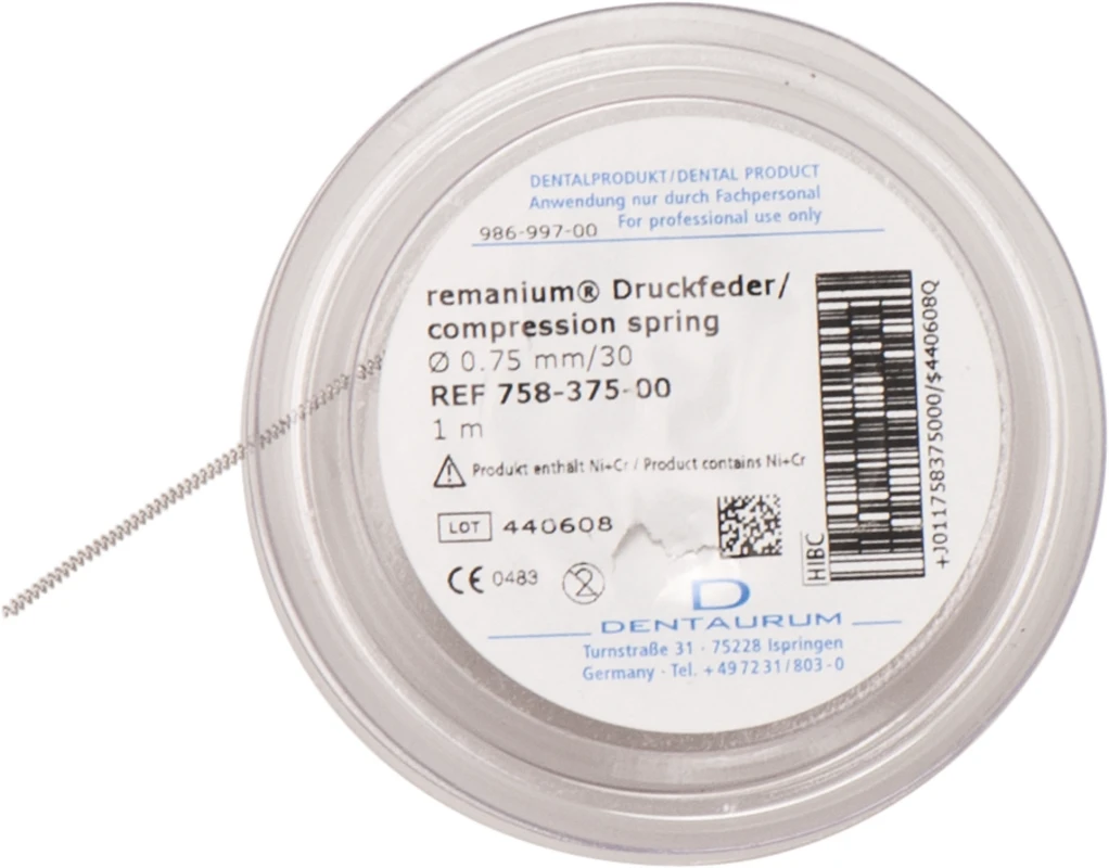 remanium® Druckfeder Rolle 1 m, Ø 0,75 mm