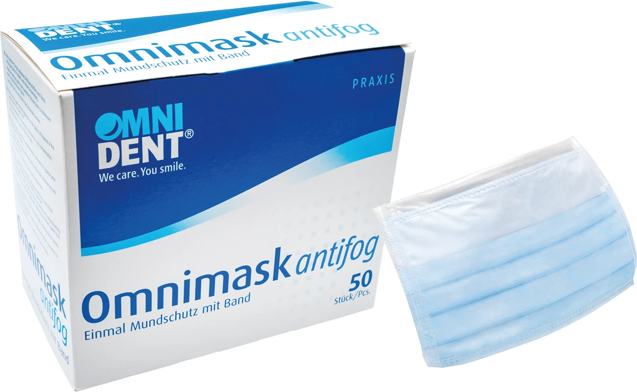 Omnimask antifog Packung 50 Stück blau mit Band