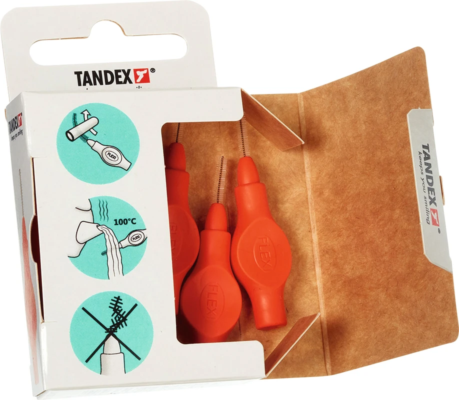 FLEXI® Interdentalbürsten PHD Packung 6 Stück tangerine, PHD 0.8 (Ø 0,45 mm), ISO 1