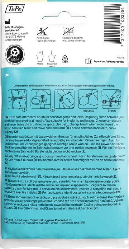 TePe® Interdentalbürsten Extra Soft Packung 8 Stück gelb, Ø 0,7 mm