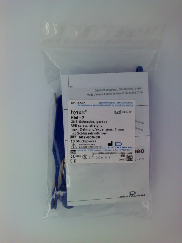 hyrax® Edelstahl Packung 10 Stück gerade mini, Schraubenkörper 9,4 mm