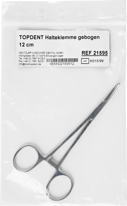 TOPDENT Halteklemme Stück 21595, 12 cm, gebogen