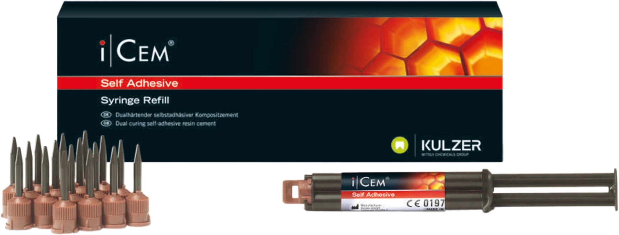 iCEM® Self Adhesive Nachfüllpackung 5 ml Automix Spritze, 15 Mischkanülen, 1 Arbeitskarte
