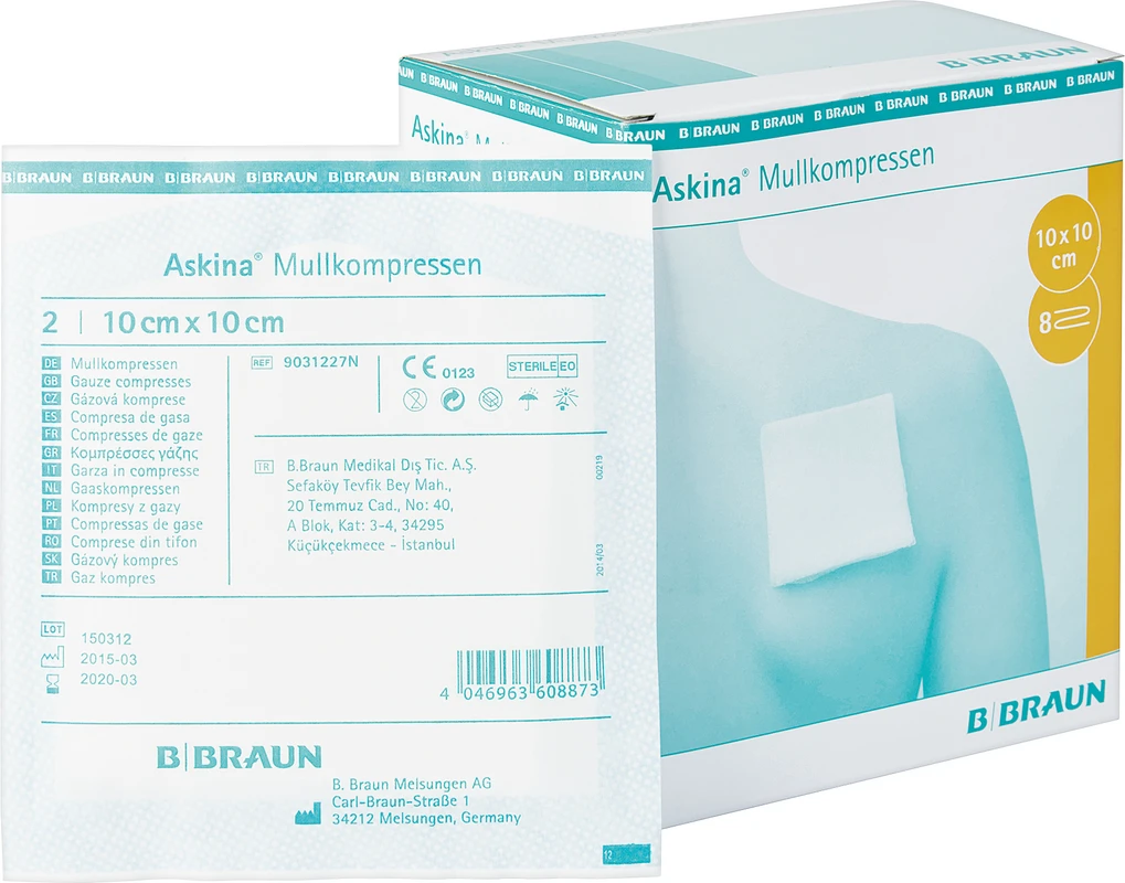 Askina® Mullkompressen Packung 25 x 2 Stück 10 x 10 cm, steril