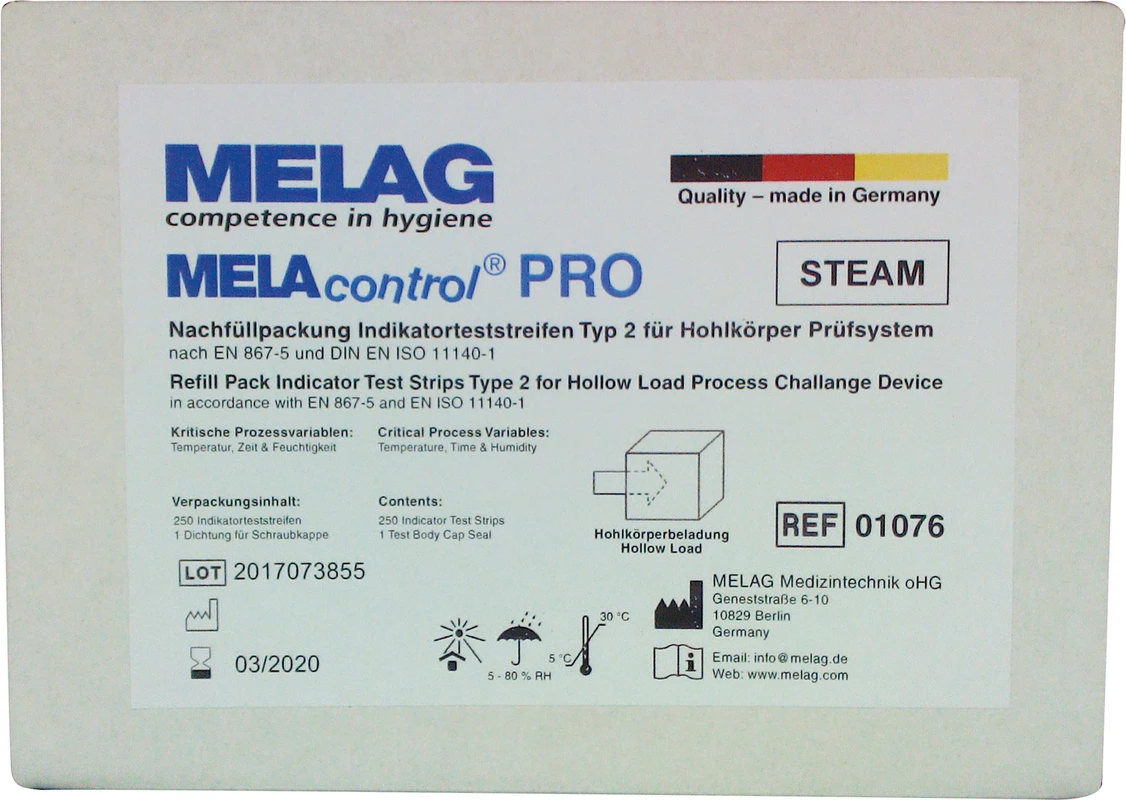 MELAcontrol® PRO Nachfüllpackung 250 Indikatorstreifen