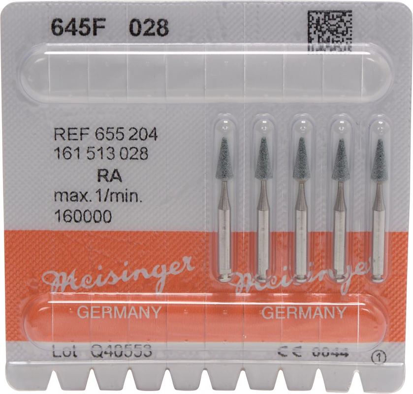 Keramische Schleifer 645 Packung 5 Stück grün fein, RA, Figur 161, 7 mm, ISO 028