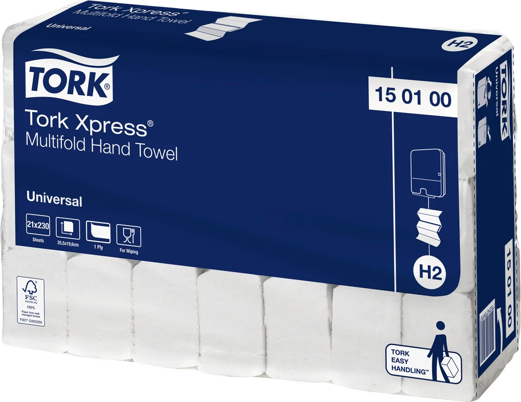 TORK Xpress® Multifold Handtücher Packung 21 x 230 Stück 1-lagig, weiß