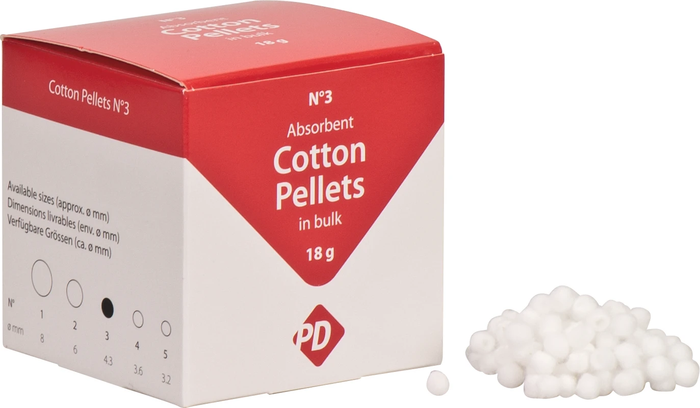 PD Wattekügelchen Bulkpackung 18 g Ø 4,3 mm, Größe 3