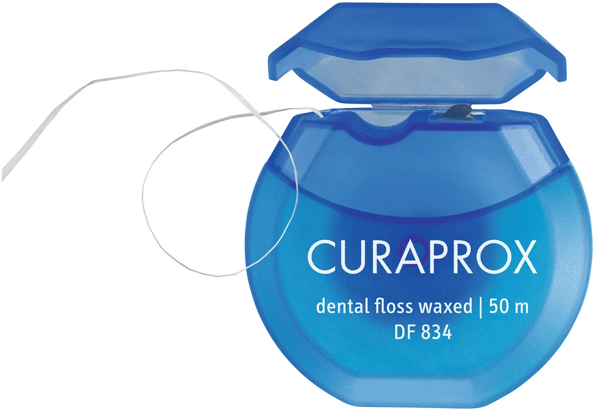 CURAPROX DF 834 Zahnseide Stück 50 Meter gewachst