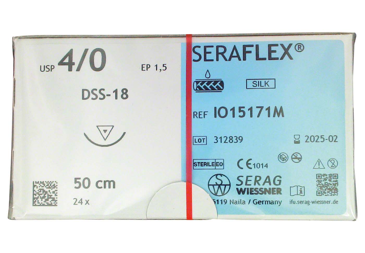 SERAFLEX® Packung 24 Nadeln schwarz, 0,5 m, DSS-18, Stärke 4/0 SERAFLEX® SERAG Wiessner