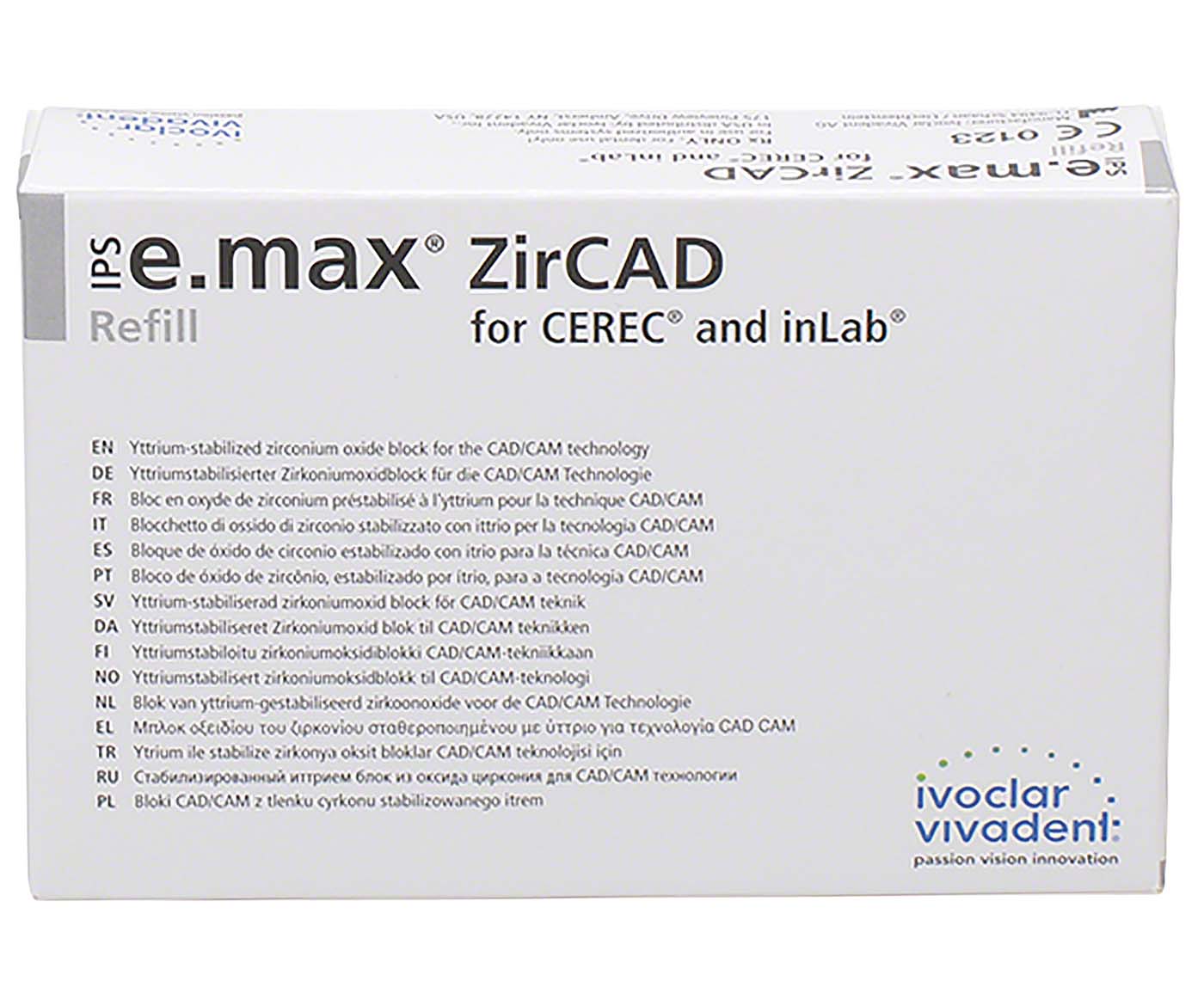 IPS e.max ZirCAD MT Multi for CEREC/inLab Ivoclar Vivadent