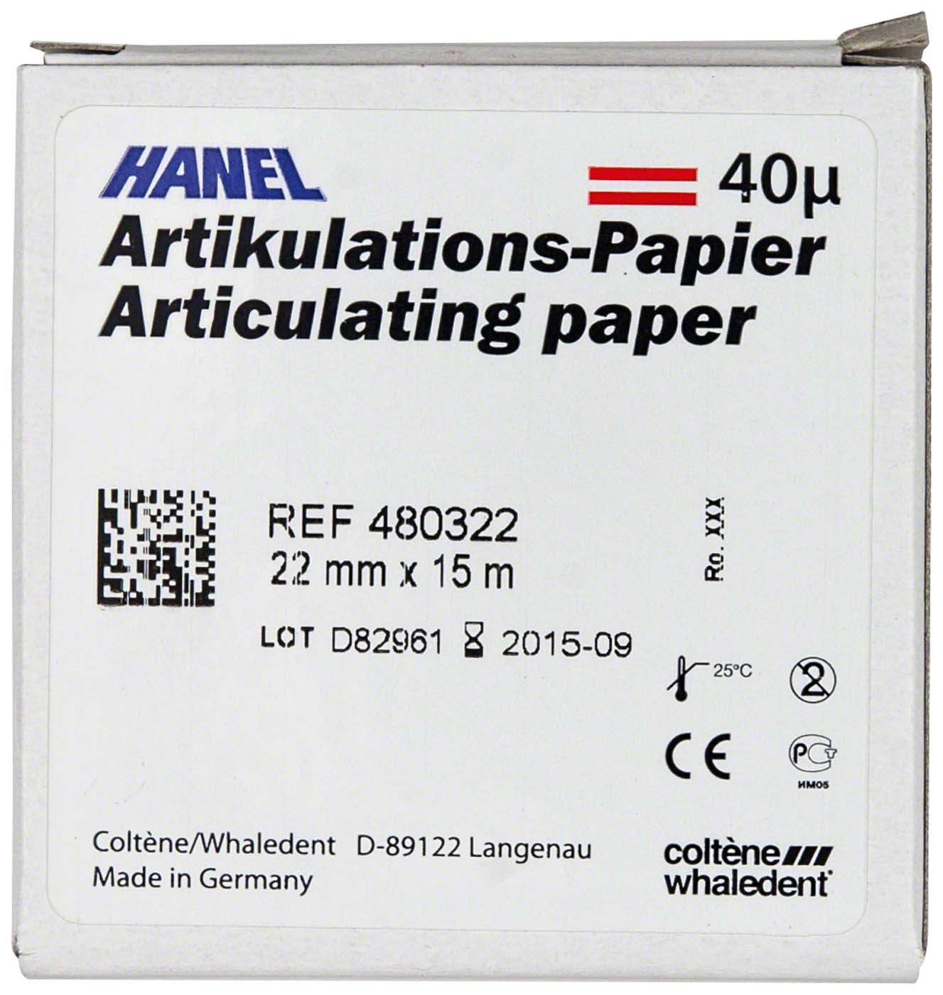 HANEL Artikulations-Papier 40 µm COLTENE