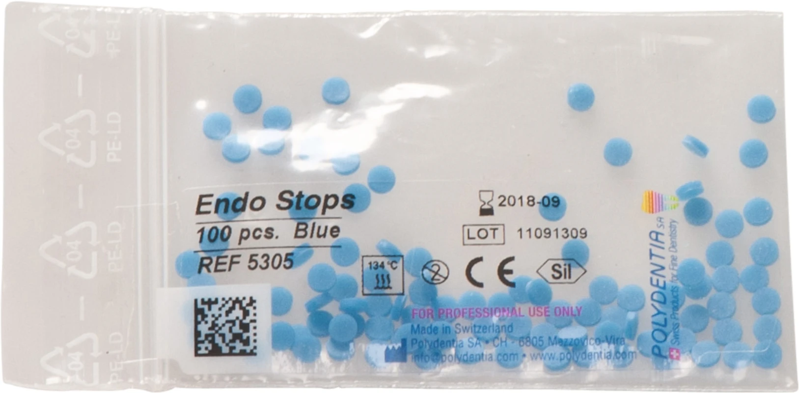 Endo Stops Packung 100 Endo-Stopper blau
