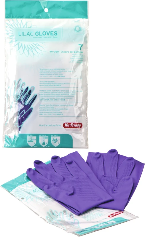 Lila Handschuhe Packung 3 Paar lila, Größe 7