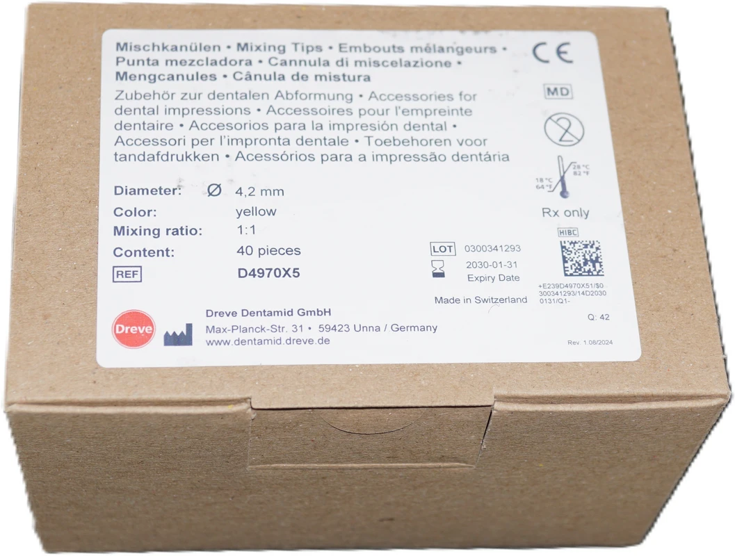 Dreve Mischkanülen gelb Packung 40 Stück gelb Dreve Mischkanülen gelb Dreve Dentamid