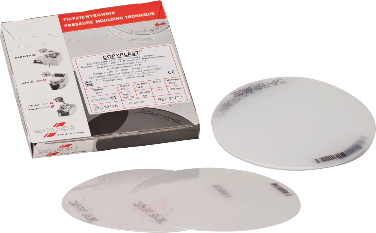 COPYPLAST® Packung 10 Stück rund, Ø 125 mm, Stärke 0,5 mm