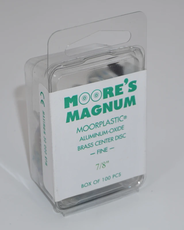 MAGNUM MOORPLASTIC Scheiben Packung 100 Stück Aluminiumoxid Belag, fein, Ø 22 mm