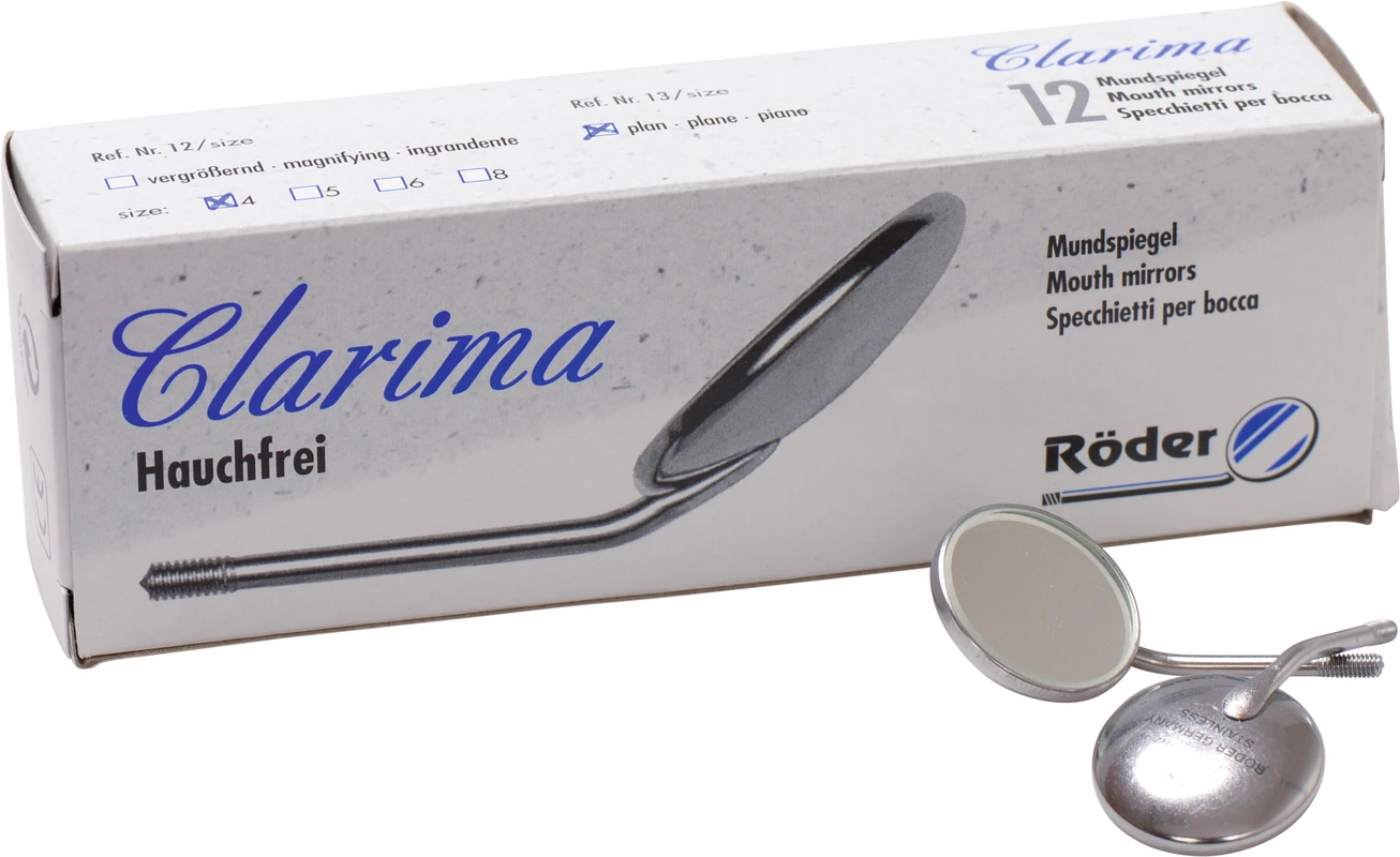 Mundspiegel Clarima Packung 12 Stück klar, plan 4