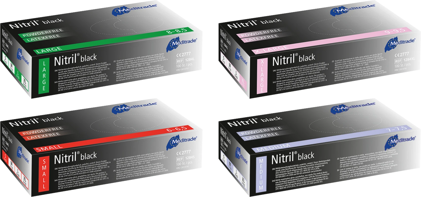 Nitril® Black Packung 100 Stück puderfrei, schwarz, L