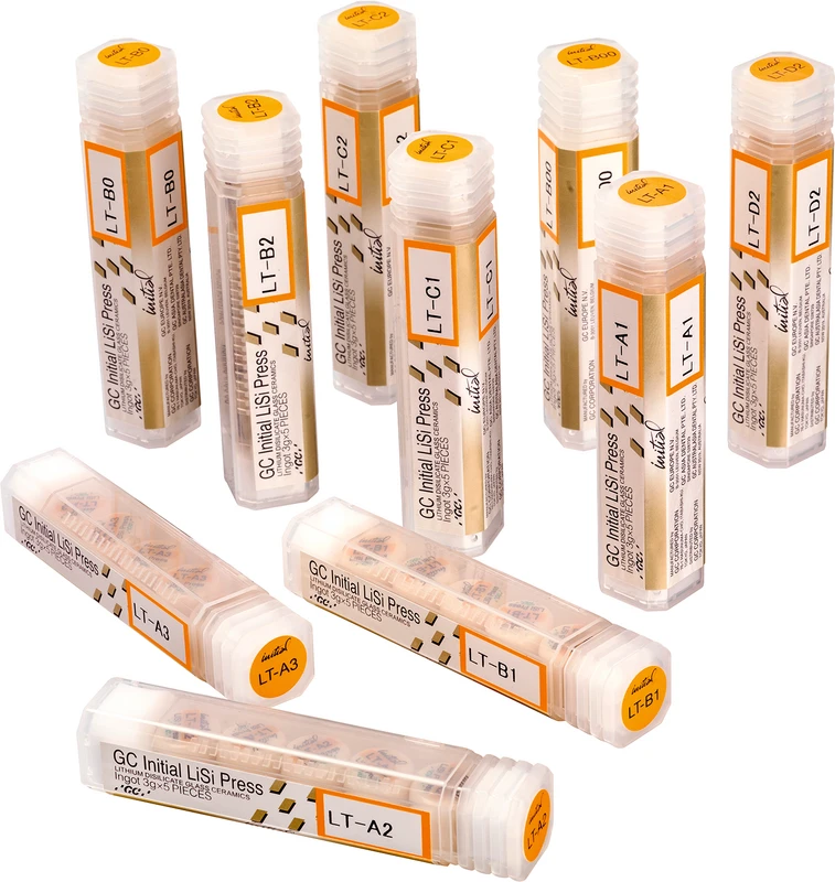 GC Initial™ LiSi Press Packung 5 x 3 g Rohling D2 LT