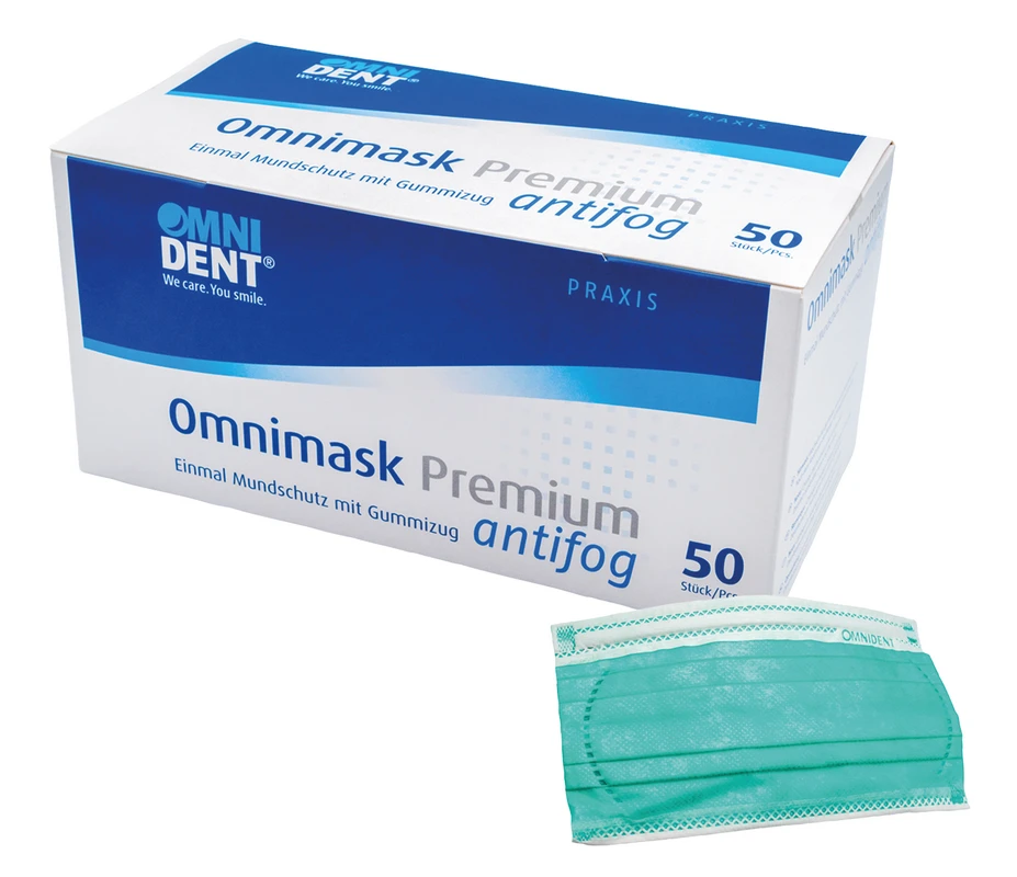 Omnimask Premium antifog Packung 50 Stück mit Gummizug, grün