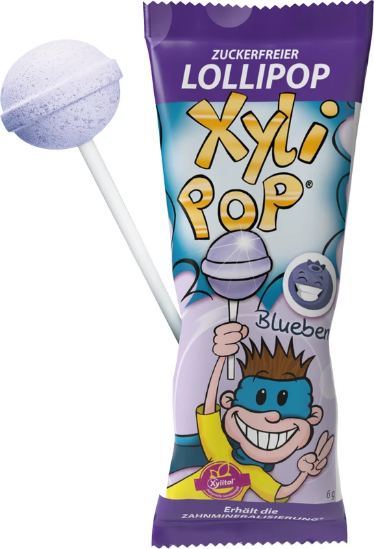 XyliPOP® Lollipop Box 50 x 6 g Stück Blaubeere
