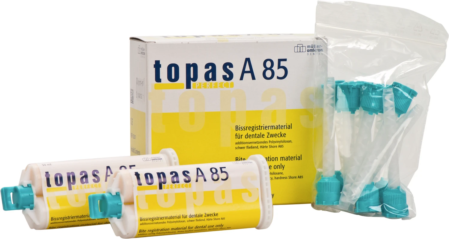 topas PERFECT A85 Packung 2 x 50 ml Kartusche, 12 Mixing Tips grün