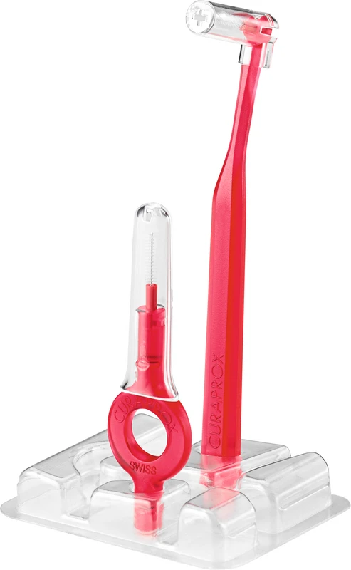 CURAPROX CPS prime start Packung 5 Bürsten 07 rot, Ø 2,5 mm, 2 Halter (UHS 409, UHS 470)