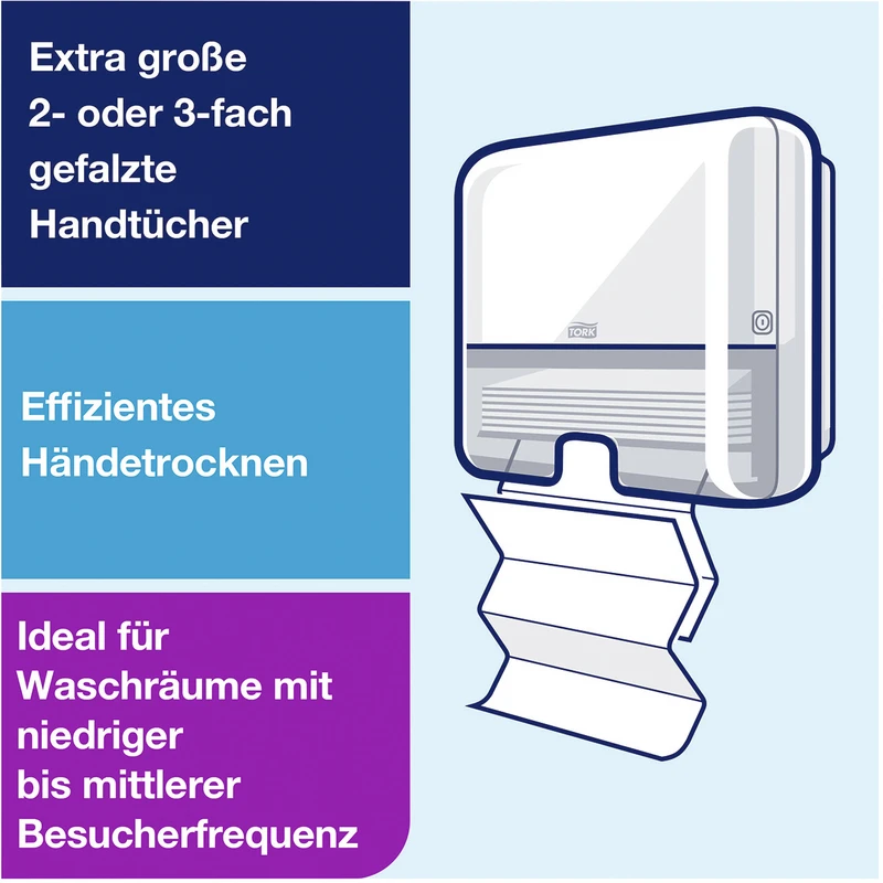 TORK® Xpress® Mini Spender für Multifold (Interfold) Handtücher H2 System Stück weiß, 30,2 x 10,1 cm
